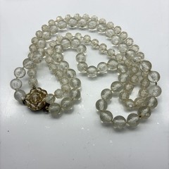 Beaded Statement Necklace Lot 2 Vintage GRAZIANO Chunky Single and Clear Double