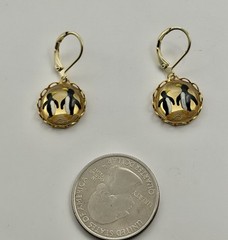 Vintage W. Germany Reversed Carved Intaglio PENGUIN Hand Painted Earrings