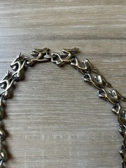 Vintage Person Link Chain Silver Necklace Modern Statement Unique- 24 Inch