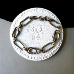 Vintage Sterling Silver 925 Oval Links Chain Bracelet 7,5″ L 12.5 g