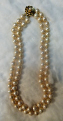 Vintage Vendome Hand Knotted Chocker Necklace Double Strand Faux Pearls 7″