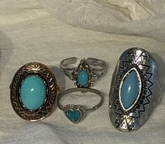 21pc Mixed Lot Multicolor Fashion Rings, Mixed Metals Costume Jewelry