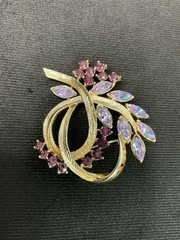 Vintage Alfred Philippe Lavender Borealis Amethyst Rhinestone Flower Brooch