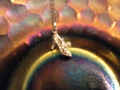 SHOE PENDANT CULTURED WHITE PEARL ACCENT. 925 STERLING. ONE SIZE FITS ALL!