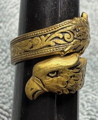 VTG Spain Metal Coiled Ring Double Eagle Head Scroll-work Size 7 RD5