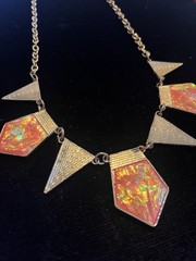 Vintage Bold Iridescent Geometric statement chocker