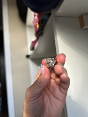 Vintage 14K White Gold Cocktail Ring with Diamonds (Size 5.25)