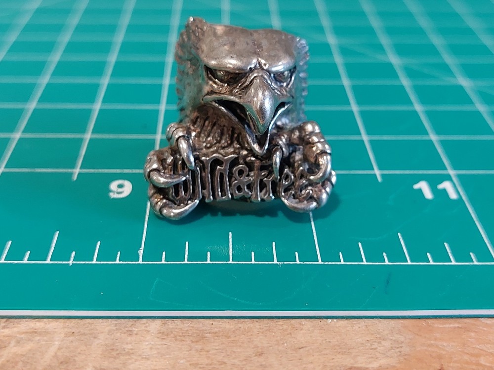 Vintage G&S Eagle Head Claws Wild & Free Mens Ring SIze 8