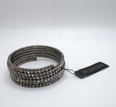 Vintage RJ Graziano wide spiral prong-set rhinestone bracelet