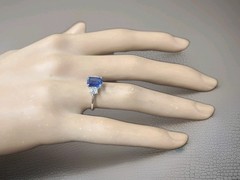 Vintage Platinum Engagement Ring 2.04CT.Natural Untreated Blue Sapphire GIA Cert