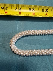 Vintage Pearl Rope Necklace Woven Torsade Cluster Retro Long Bridal Evening