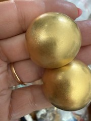Vintage Erwin Pearl Brushed Gold Tone Statement Runway Pierced Earrings