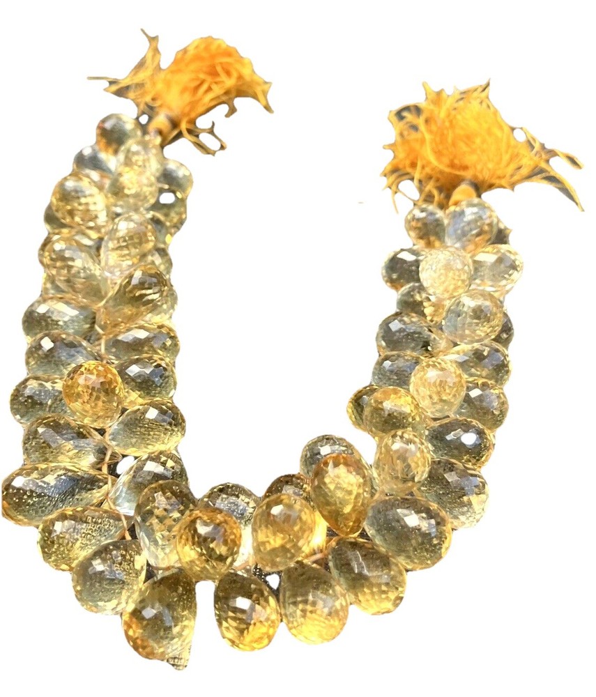 Genuine Citrine Faceted Teardrop Beads Link, Supreme Quality, Natural, Undyed