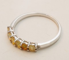 Size 11.75 Ethiopian Opal 6 Stone Thin Band Stacker Sterling Silver Ring S1067