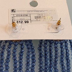Sugarfix by BaubleBar Beaded Fringe Earrings Slate Blue 3.25″ Drop Dangle State