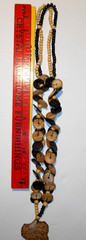 Chunky Handmade Vintage Stacked Y-Drop Coconut Bead Statement Necklace 26″ long