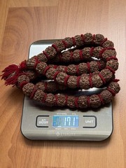 Vintage Natural 5 Mukhi Blessed Rudraksha Beads Yoga & Meditation Mala 40”inch