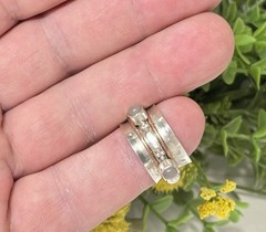 Vtg Sterling Silver 925 Moonstone Copper Spinner 13mm Wide Band Ring Size 7.5