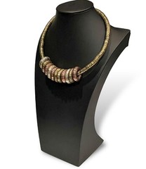 Vtg Nordstrom VCLM NECKLACE Tri Color Metal Silver Gold Copper Classy Cheerios