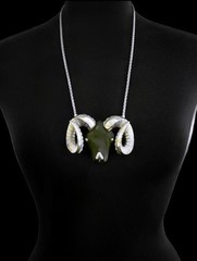 HUGE Vintage LUCA RAZZA Black Rams Head ARIES Pendant
