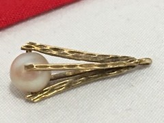 Vintage 14k 14KT Solid Yellow Gold Pearl PENDANT UNSIGNED TESTED 0.86 GRAMS