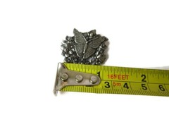 Vintage tiny pewter Birds and Blooms limited edition butterfly brooch pin