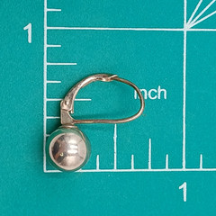 VTG 925 Ball Drop 8mm Earrings Sterling Silver 1.87g Lever Back Polished Dangle