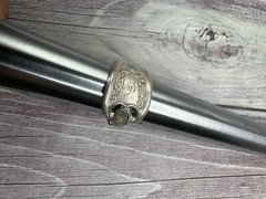 Vintage Silverplate D Star Spoon Ring Size 11.75 #129