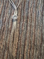 Vintage Silver Tone Snake Chain Lariat Necklace Crystal Slider Pendant