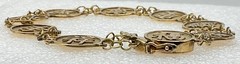 Vintage 14k Gold Chinese Symbol Character Link Bracelet – 12.8 Grams, 13mm Wide
