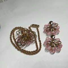 Jo Anne Jewels Elegance Original Box 24k Gold Plated Earrings Necklace PRISTINE!