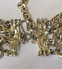 Vintage Coro Signed Multi Row Lightweight Chunky Chain Necklace Gold Tone