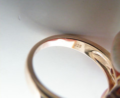 Rose Gold on Sterling Silver 925 Natural Irradiated Morganite Size 6 Ring