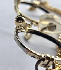 Vintage Gold-Tone Pince-Nez Eye Glasses Brooch w/ Chain