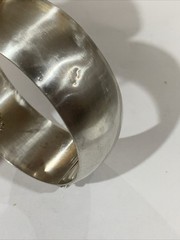 VINTAGE STERLING Silver ETCHED HINGED BANGLE Check Last Pictures