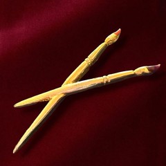 Figural Paint Brush Brooch Gold Tone Artist Pin Mid Century Vintage