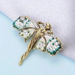 Vintage Art Nouveau Style Fairy Nymph Pendant Brooch Shawl Pin Jewelry Gift