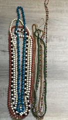 9 VTG Long Costume Jewelry Beaded Necklaces- Various Styles, Colors & Lengths