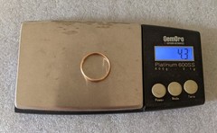Antique 14k Solid Gold Wedding Round Band Large Ring Sz 11 Letter W Hallmark