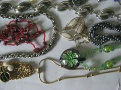 23 Vintage Pearl Chain Glass Silver Gold Rhinestone Necklace Cameo Beaded Lot