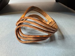 Vintage Renoir Rhythm Copper Cuff Bracelet And Earrings