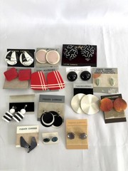 Vintage Earrings Lot of 14 Pairs Retro 80s w/Post Backs, All New Never Worn