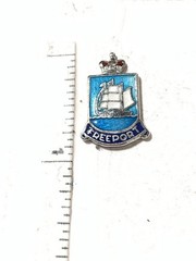 Vintage Freeport Bahamas Enamel Sterling Silver Coat Of Arms Charm