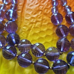 Vintage Double Strand Purple Faceted Bead Necklace