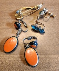 Vintage Jewelry Lot – Rhinestones – Sarah Cov Earrings NOS – Aurora Borealis