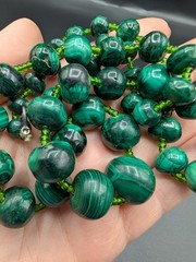 Vintage Malachite Graduated Beads Necklace