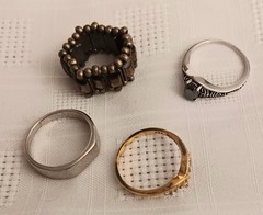 Jewelry lot 4 beautiful rings SIZE 11 stretchable Black onyx stone