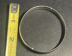 Vintage Sterling Silver Marathon Etched Bangle Bracelet 7.5” 12g