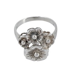 Vintage Sterling Silver 925 Floral Cluster Ring Size 9.5