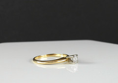 Vintage Ring Solid 14K Yellow Gold Solitaire Diamond Engagement Fine Jewelry